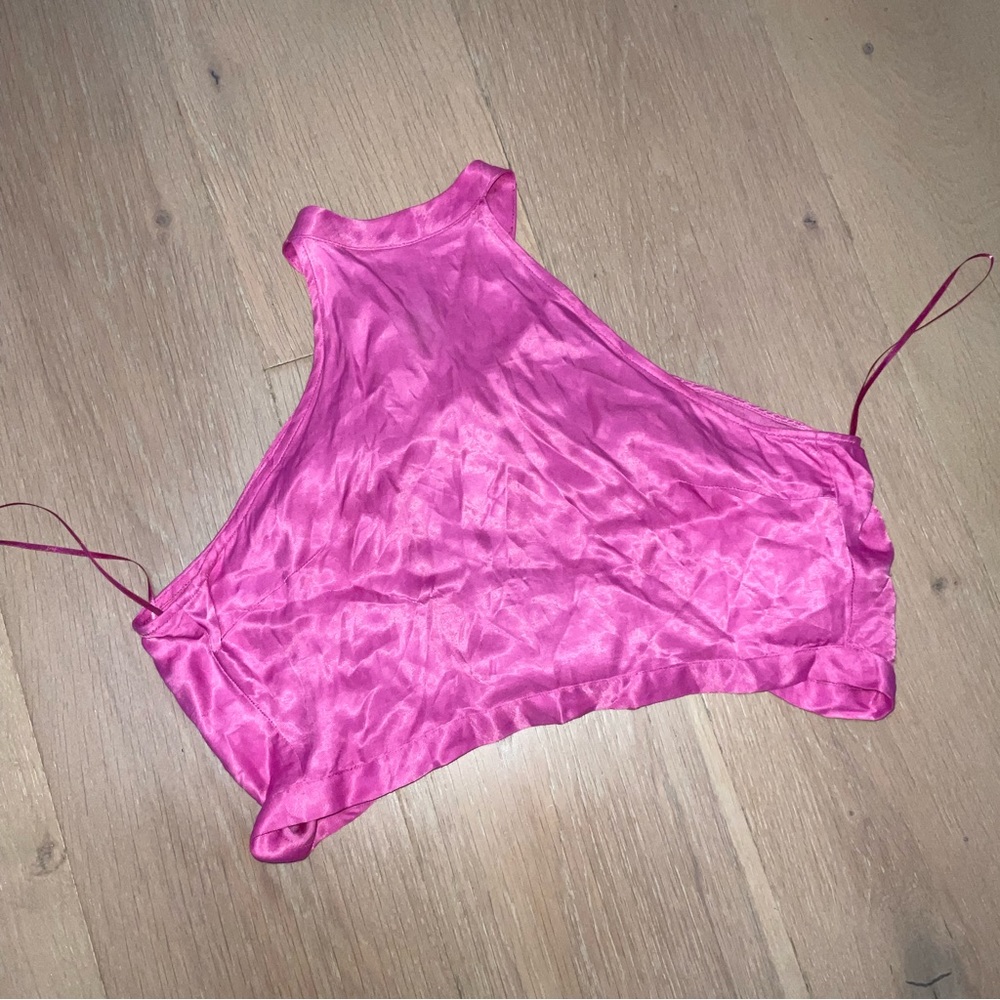Pink Satin Halterneck